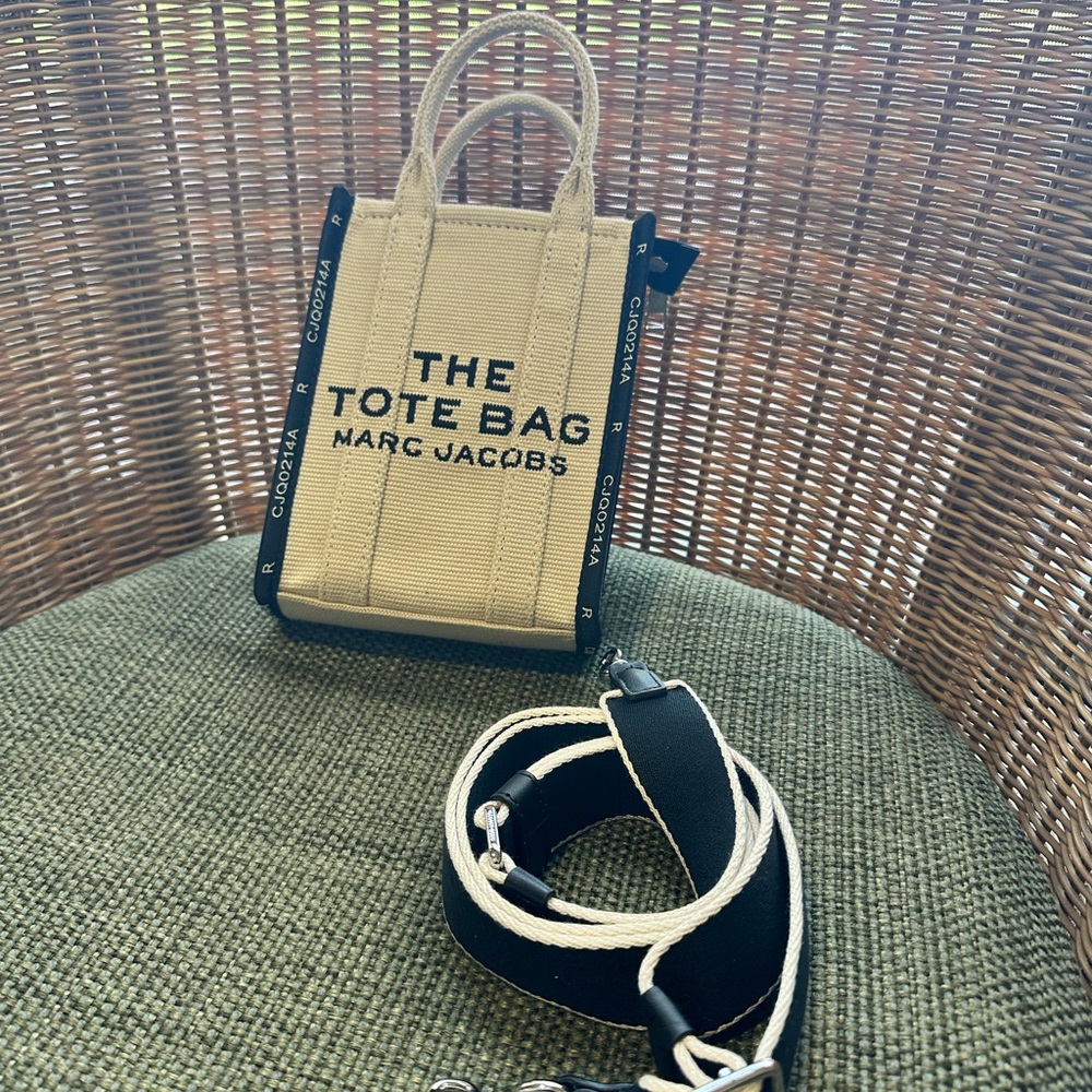 Marc Jacobs Cream and Black Mini Tote